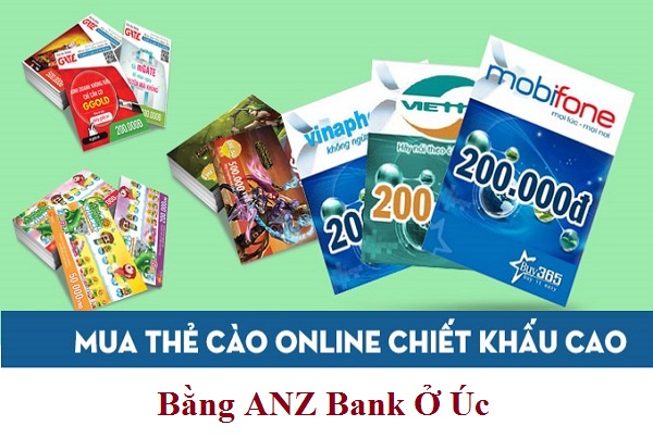 Mua thẻ game online bằng ANZ bank ở Úc
